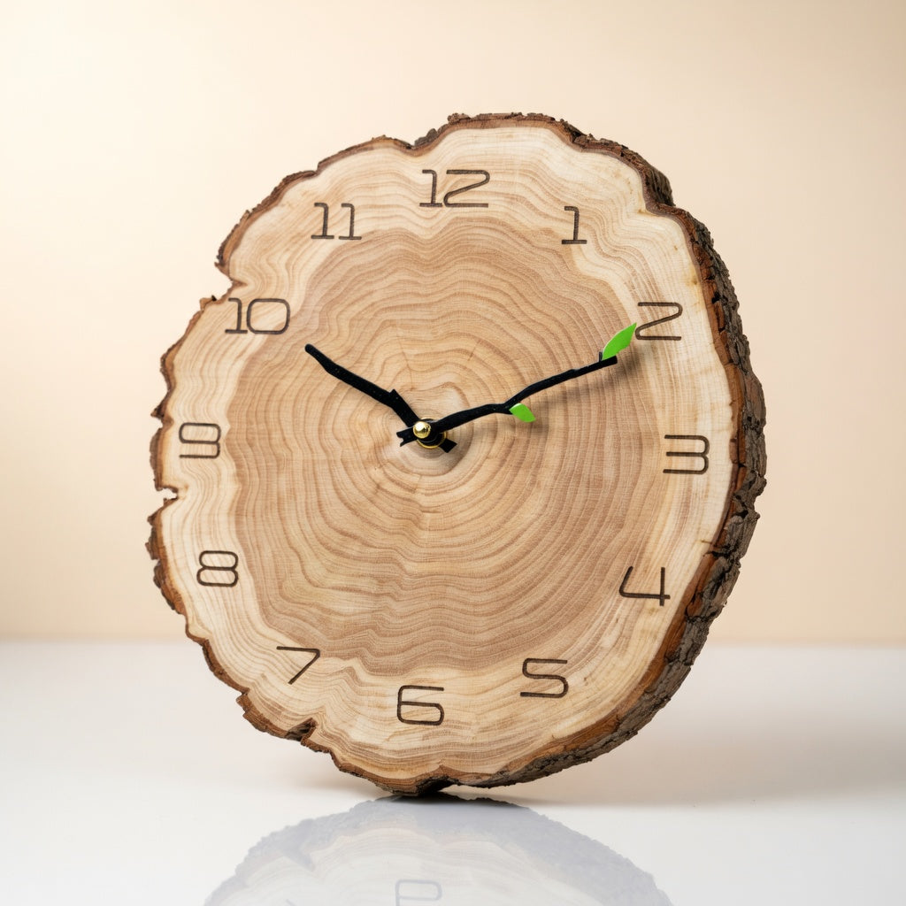 Vintage Wooden Wall Clock with Rustic Design