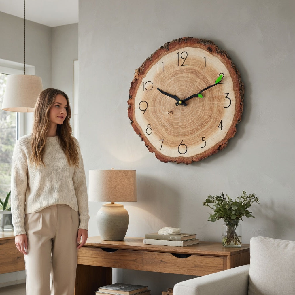 Vintage Wooden Wall Clock with Rustic Design