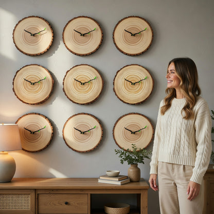 Vintage Wooden Wall Clock with Rustic Design
